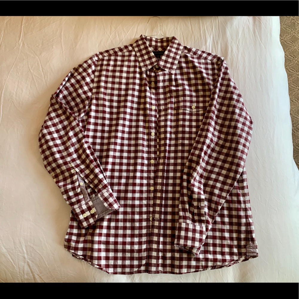 Men’s banana republic dress or casual red check